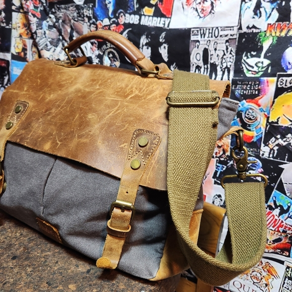 🔥WOWBOX CANVAS & LEATHER MESSENGER BAG🔥 - Picture 10 of 17